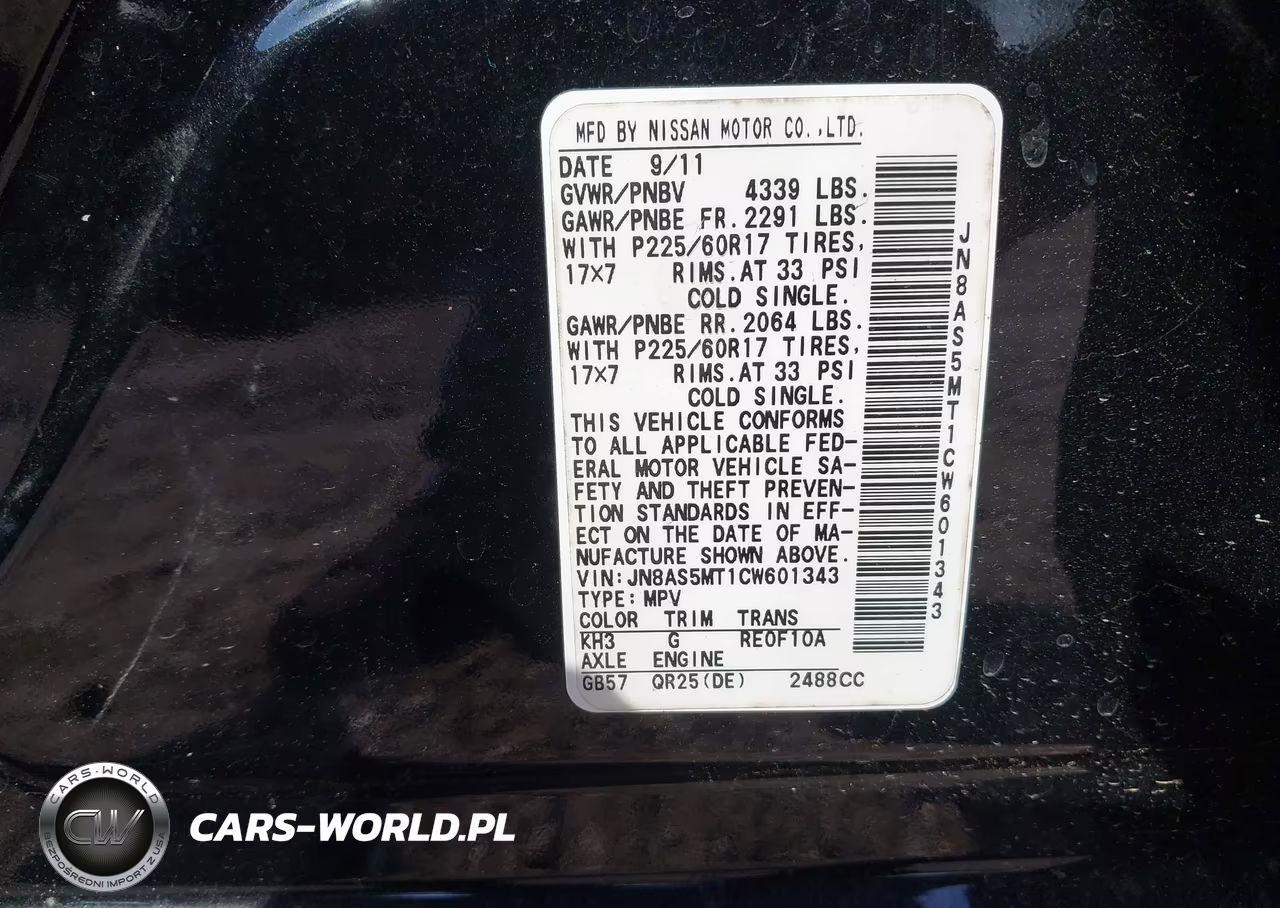 2012 Nissan Rogue Sv VIN:JN8AS5MT1CW601343 - 9