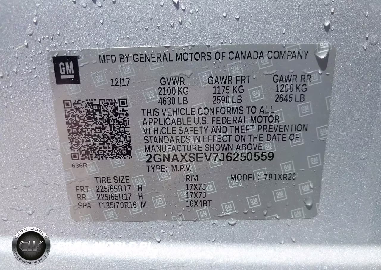 2018 Chevrolet Equinox Lt VIN:2GNAXSEV7J6250559 - 9