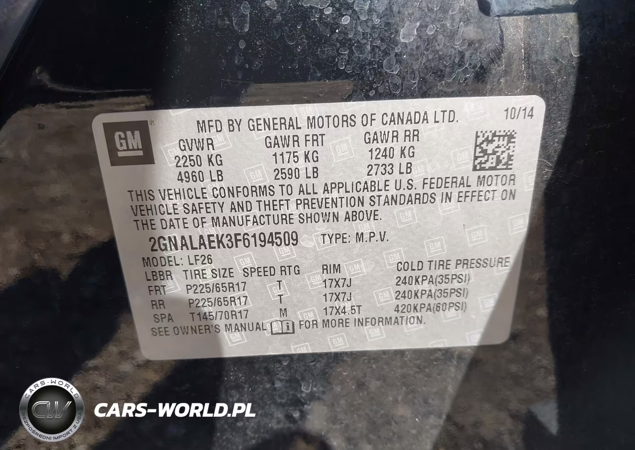 2015 Chevrolet Equinox Ls VIN:2GNALAEK3F6194509 - 9