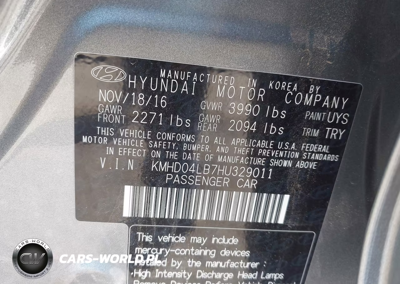 2017 Hyundai Elantra Sport VIN:KMHD04LB7HU329011 - 9