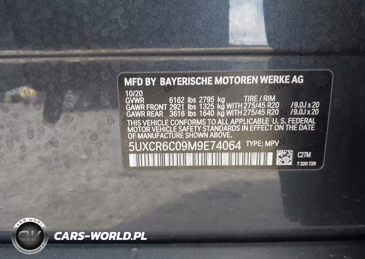 2021 BMW X5 xDrive40I VIN:5UXCR6C09M9E74064 - 9