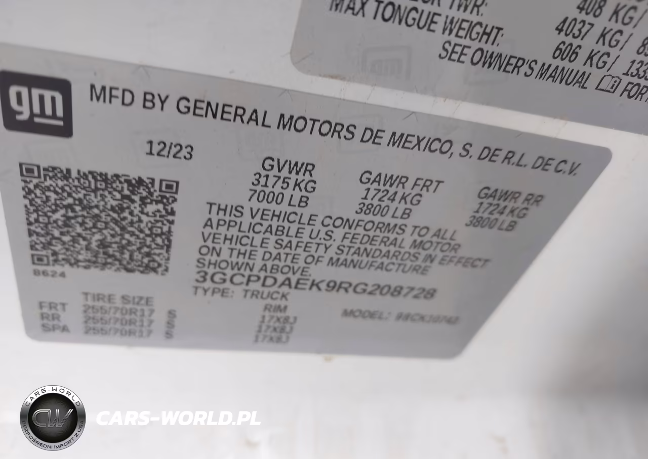 2024 Chevrolet Silverado 1500 4Wd Standard Bed Wt VIN:3GCPDAEK9RG208728 - 9