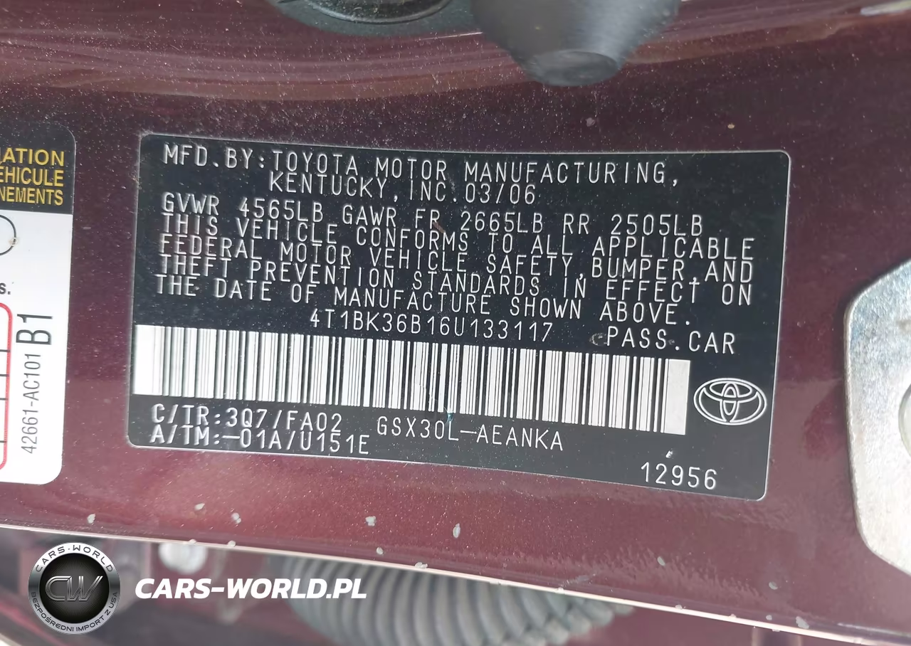 2006 Toyota Avalon Xl VIN:4T1BK36B16U133117 - 9