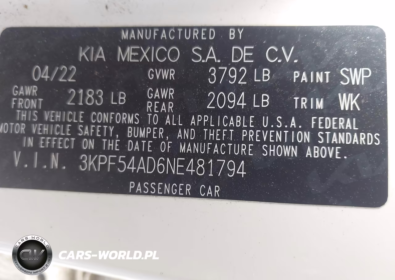 2022 Kia Forte Gt-Line VIN:3KPF54AD6NE481794 - 9