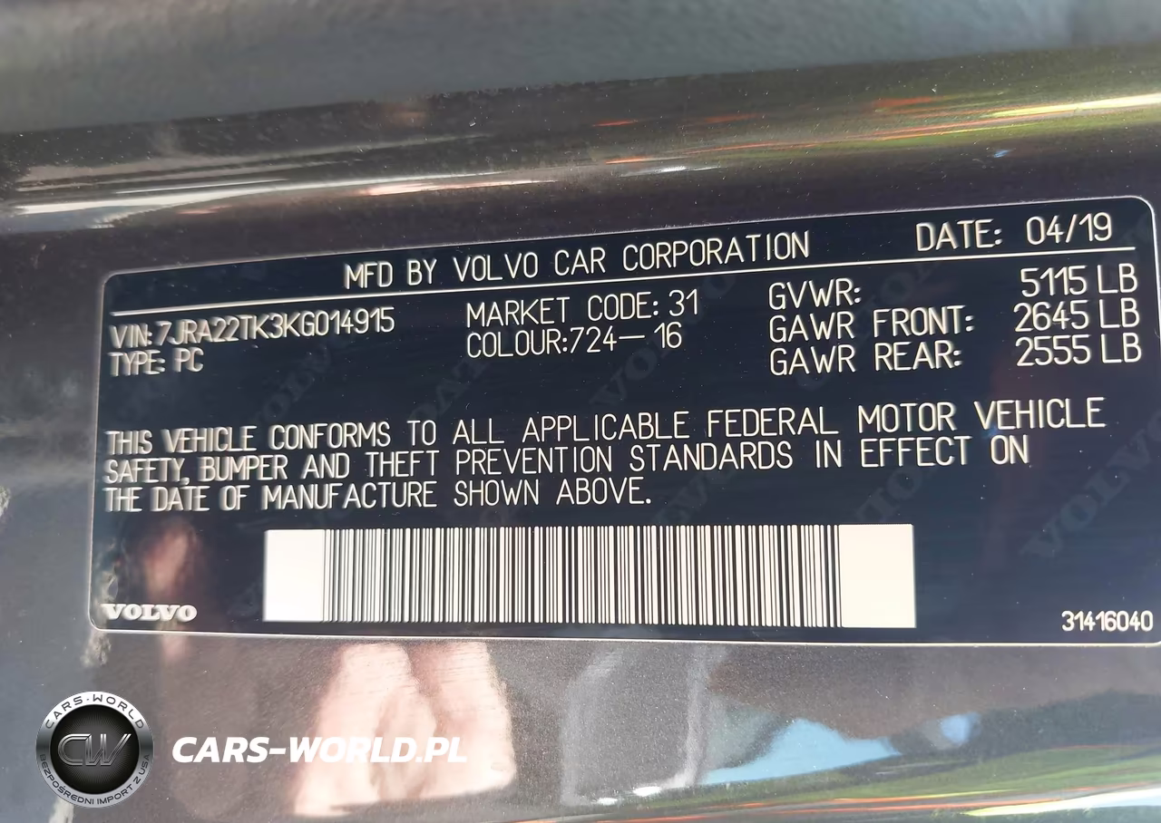 2019 Volvo S60 T6 Momentum VIN:7JRA22TK3KG014915 - 9