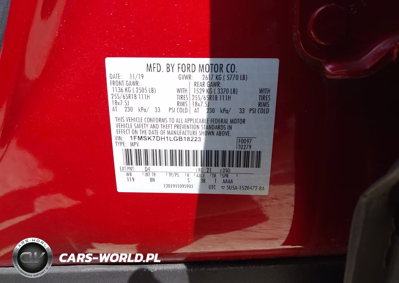2020 Ford Explorer Xlt VIN:1FMSK7DH1LGB18223 - 9