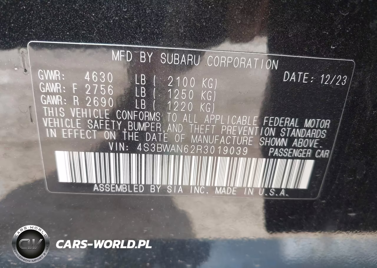 2024 Subaru Legacy Limited VIN:4S3BWAN62R3019039 - 9