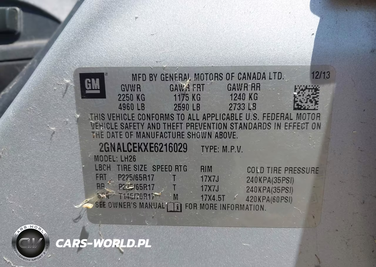 2014 Chevrolet Equinox 2Lt VIN:2GNALCEKXE6216029 - 9