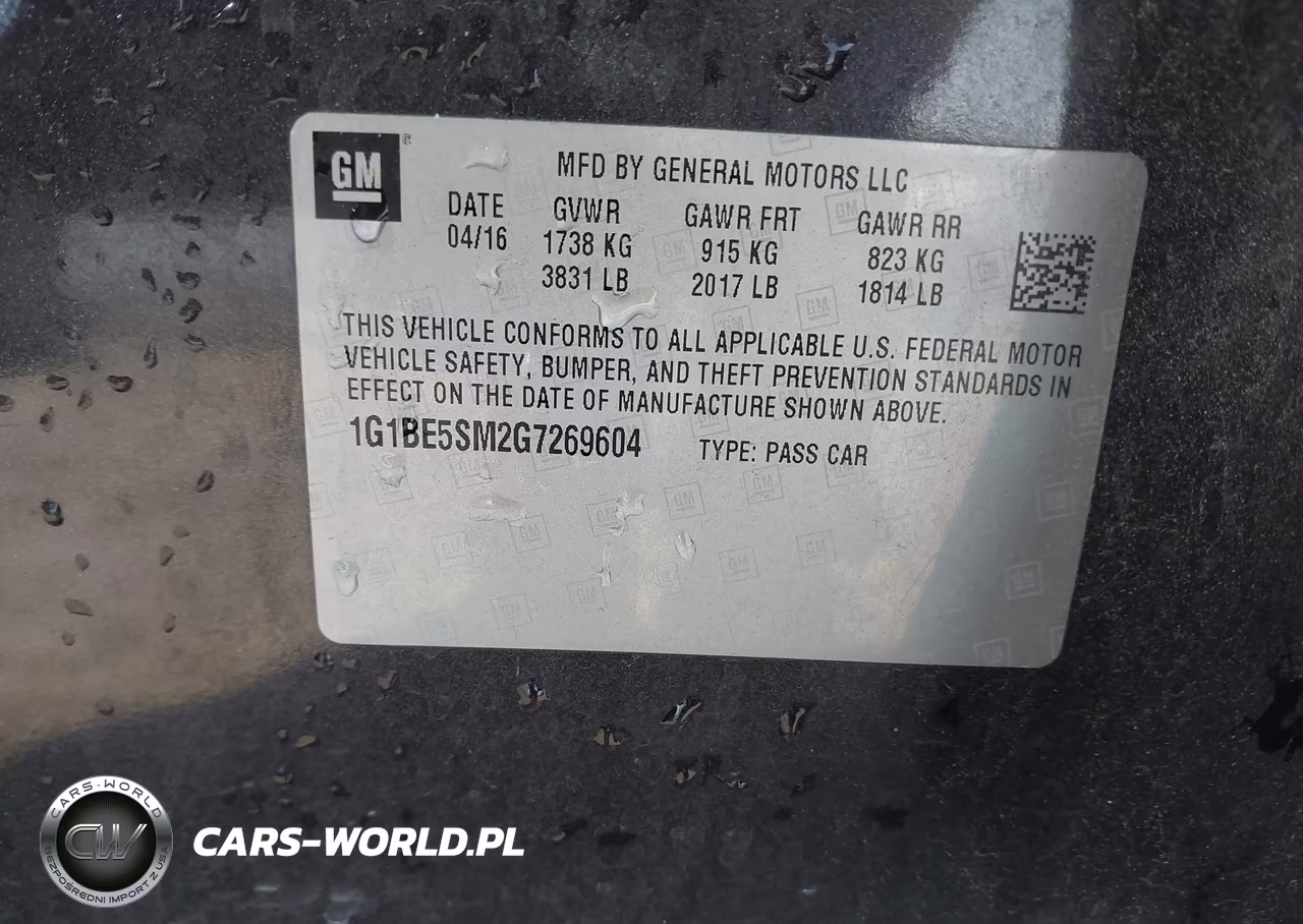 2016 Chevrolet Cruze Lt Auto VIN:1G1BE5SM2G7269604 - 9