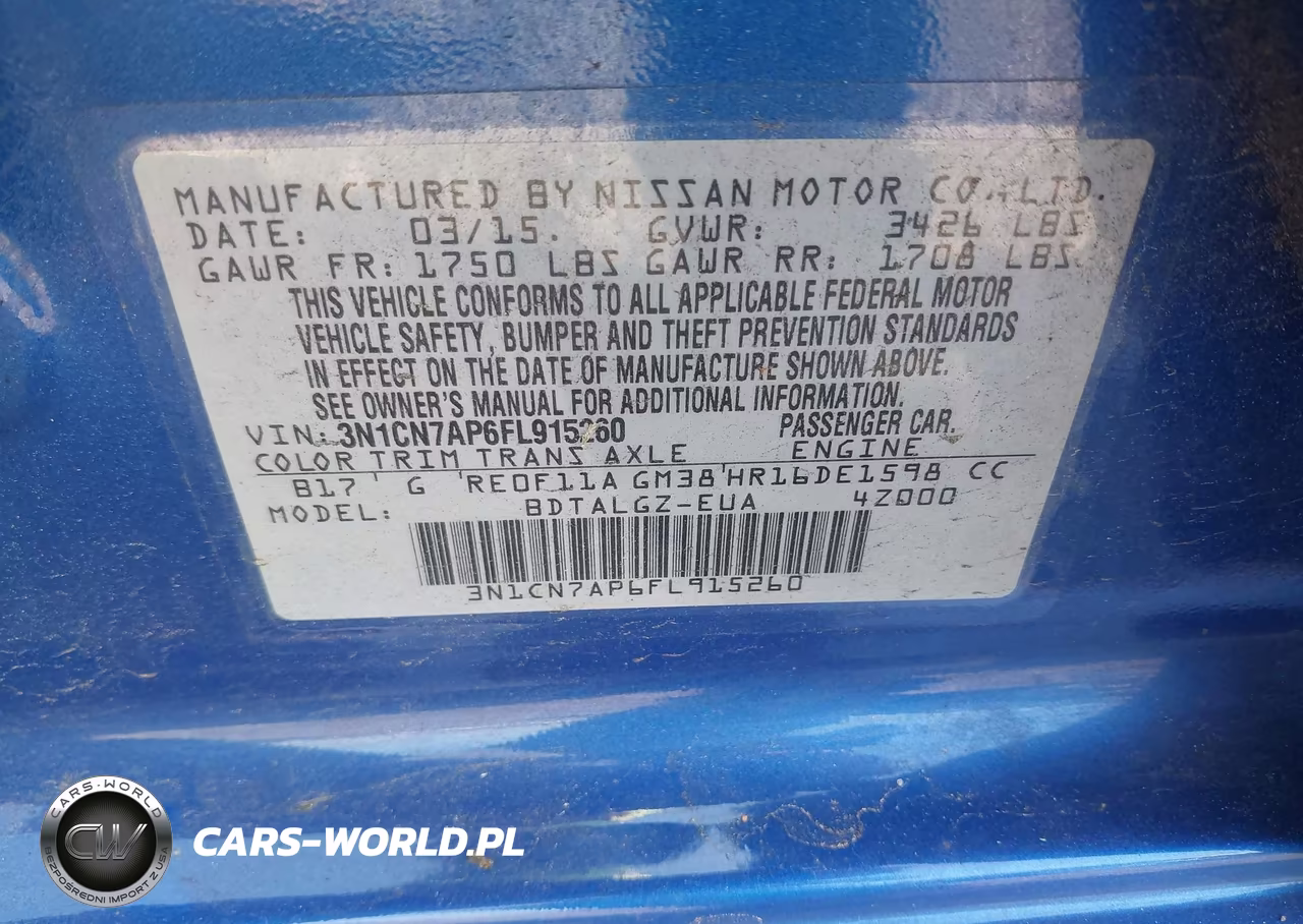 2015 Nissan Versa 1.6 Sl VIN:3N1CN7AP6FL915260 - 9