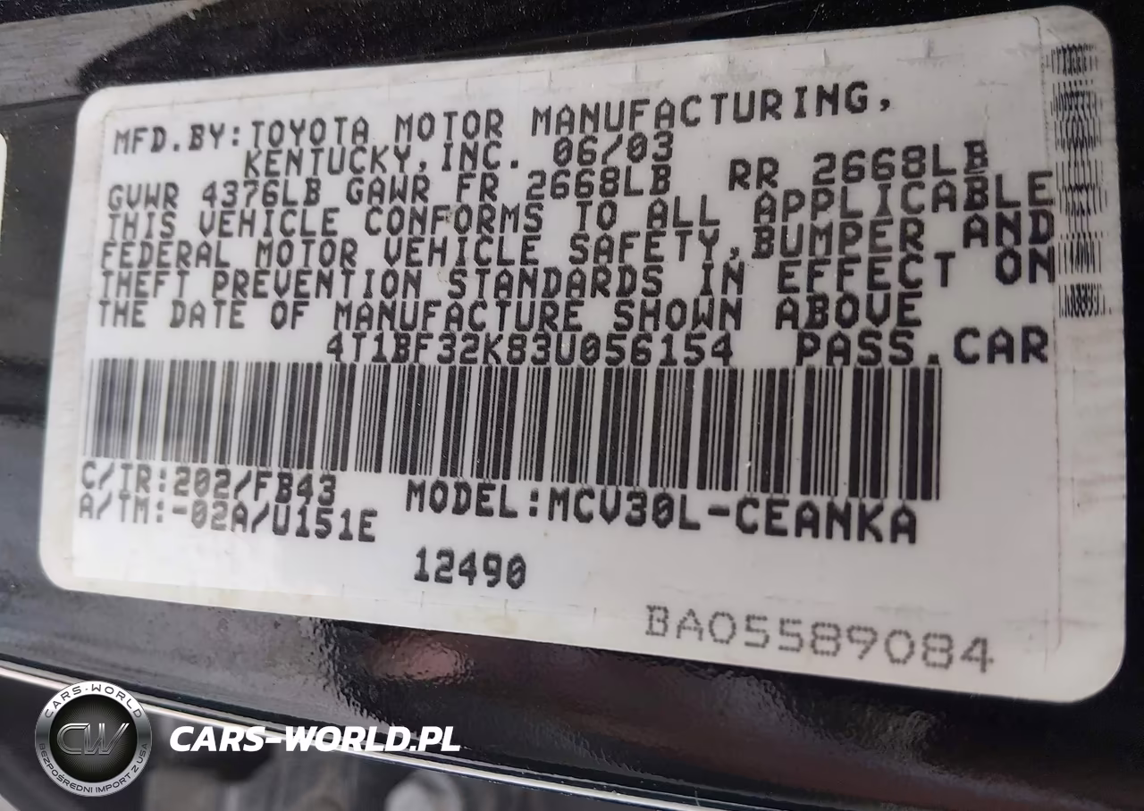 2003 Toyota Camry Le V6 VIN:4T1BF32K83U056154 - 9