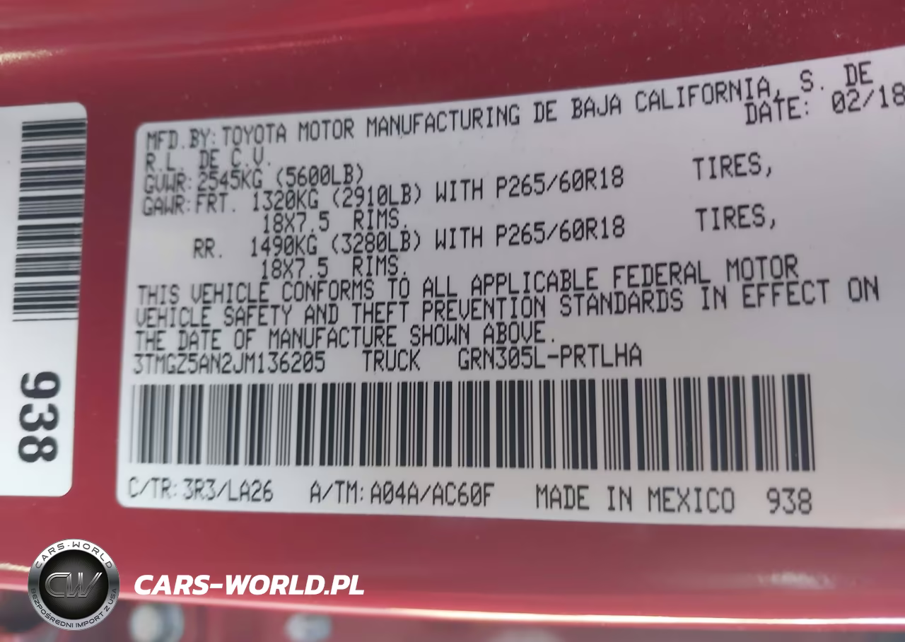 2018 Toyota Tacoma Limited VIN:3TMGZ5AN2JM136205 - 9