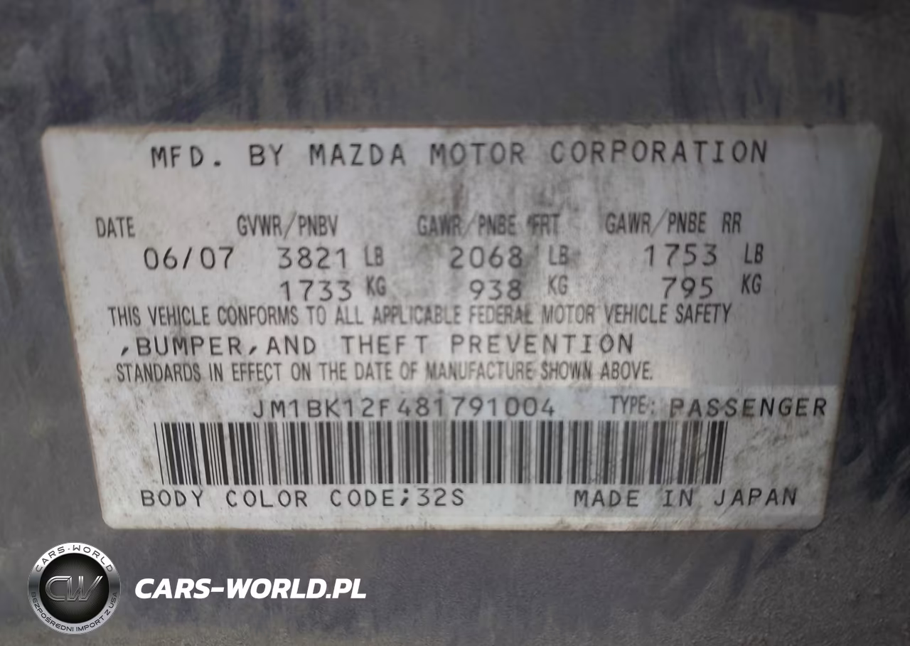 2008 Mazda Mazda3 I Sport VIN:JM1BK12F481791004 - 9