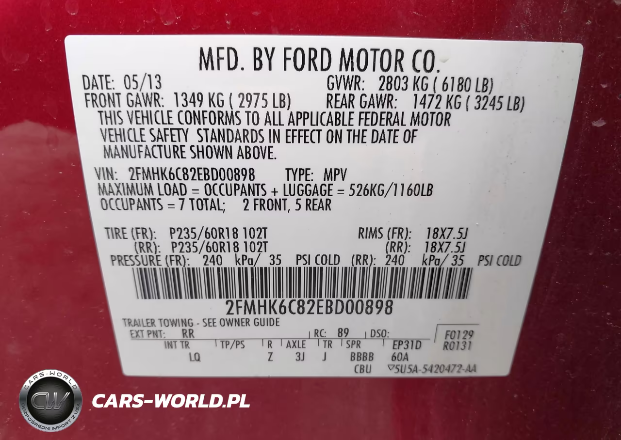 2014 Ford Flex Sel VIN:2FMHK6C82EBD00898 - 9