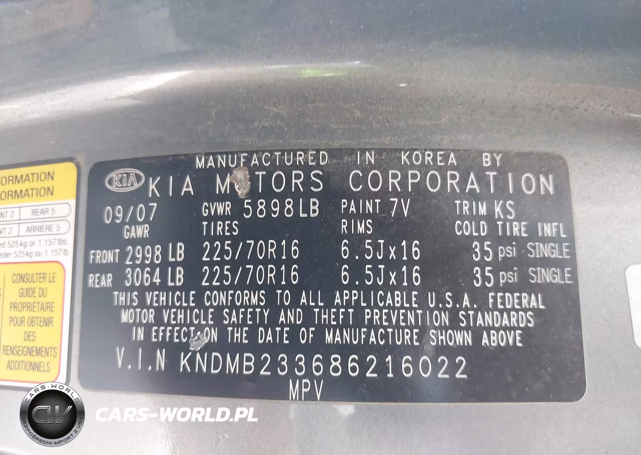 2008 Kia Sedona Lx VIN:KNDMB233686216022 - 9