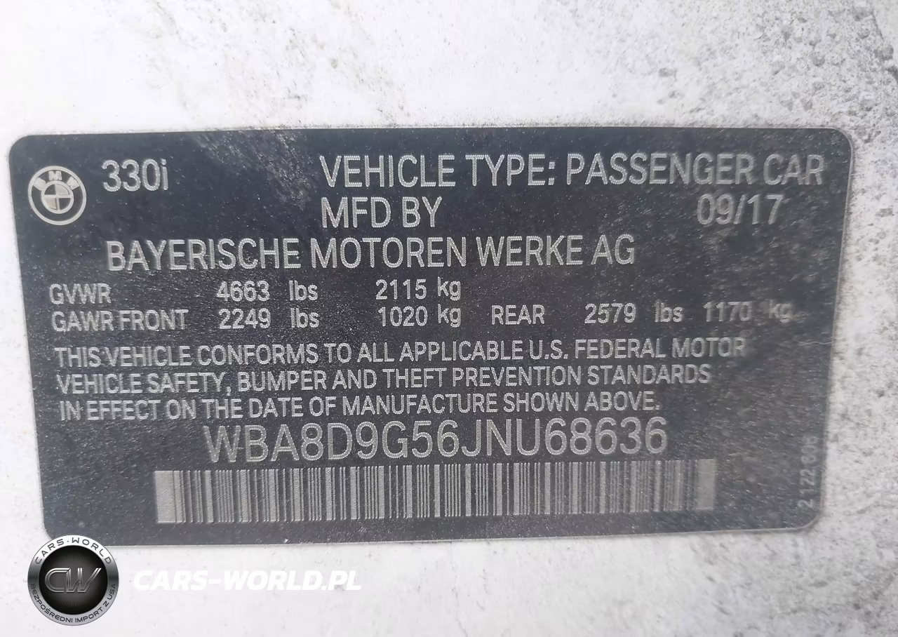 2018 BMW 330I xDrive VIN:WBA8D9G56JNU68636 - 9