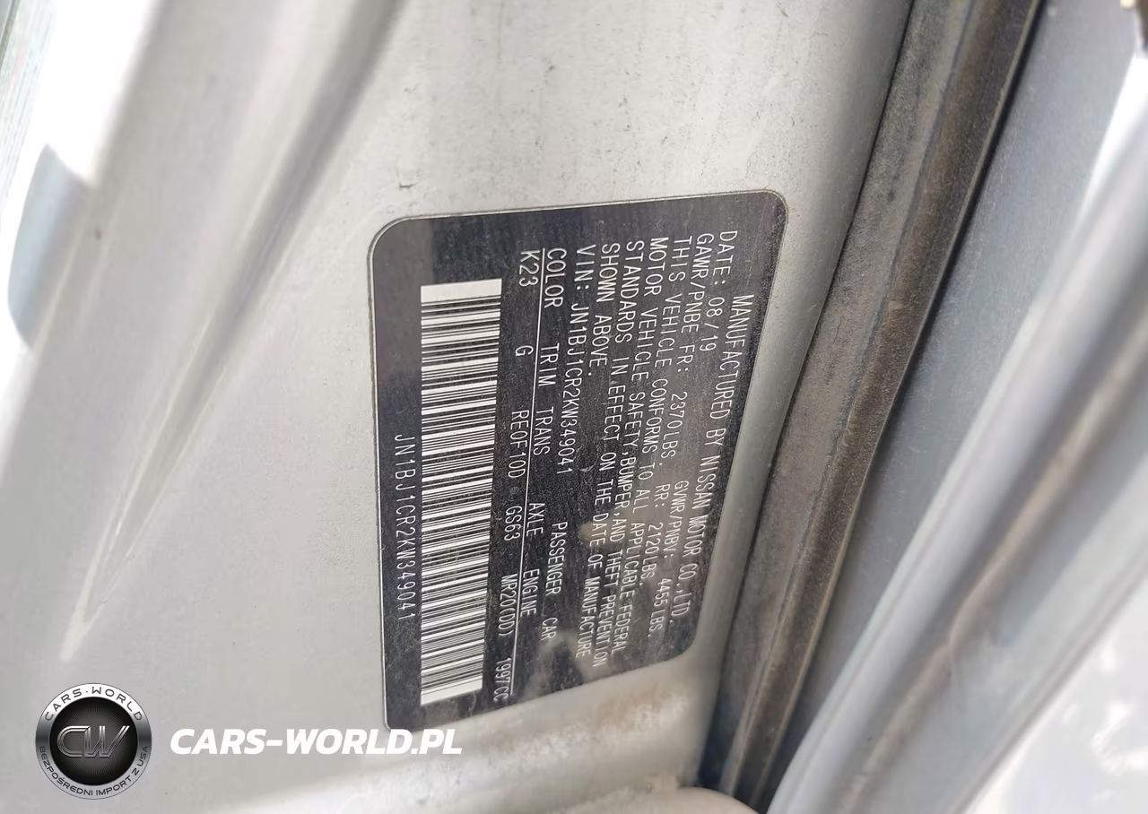 2019 Nissan Rogue Sport S VIN:JN1BJ1CR2KW349041 - 9
