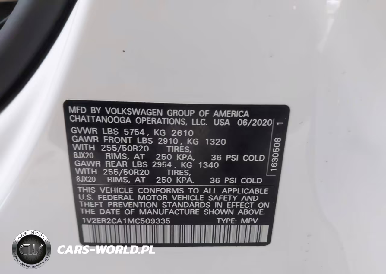 2021 Volkswagen Atlas 3.6L V6 Sel VIN:1V2ER2CA1MC509335 - 9