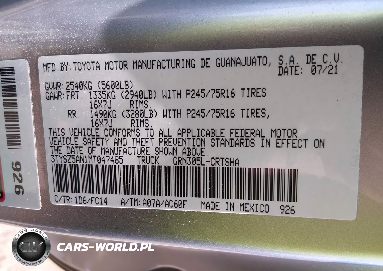 2021 Toyota Tacoma Sr5 V6 VIN:3TYSZ5AN1MT047485 - 9