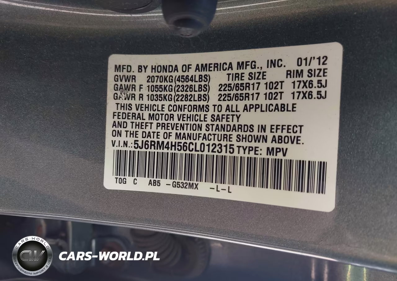 2012 Honda Cr-V Ex VIN:5J6RM4H56CL012315 - 9