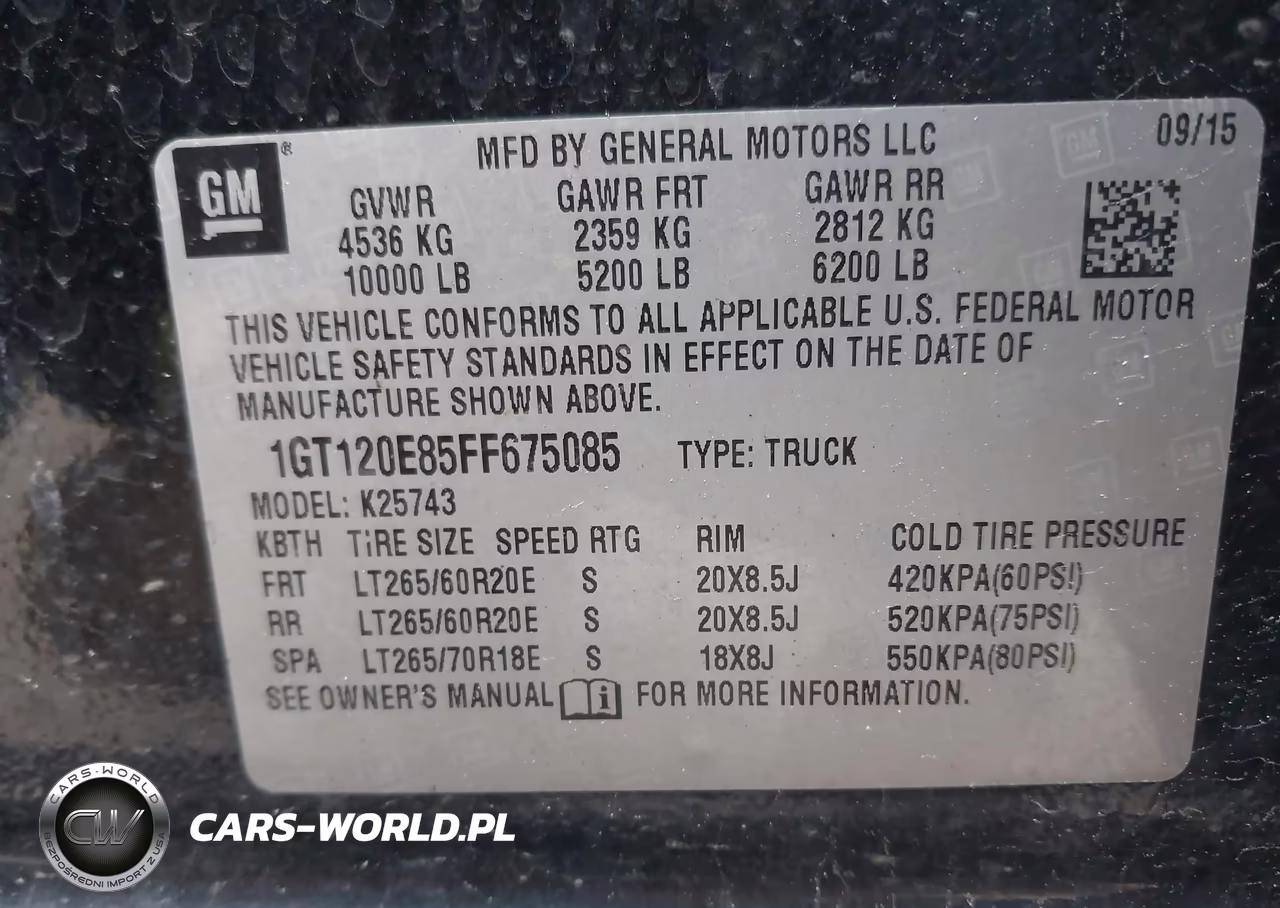 2015 GMC Sierra 2500Hd Denali VIN:1GT120E85FF675085 - 9