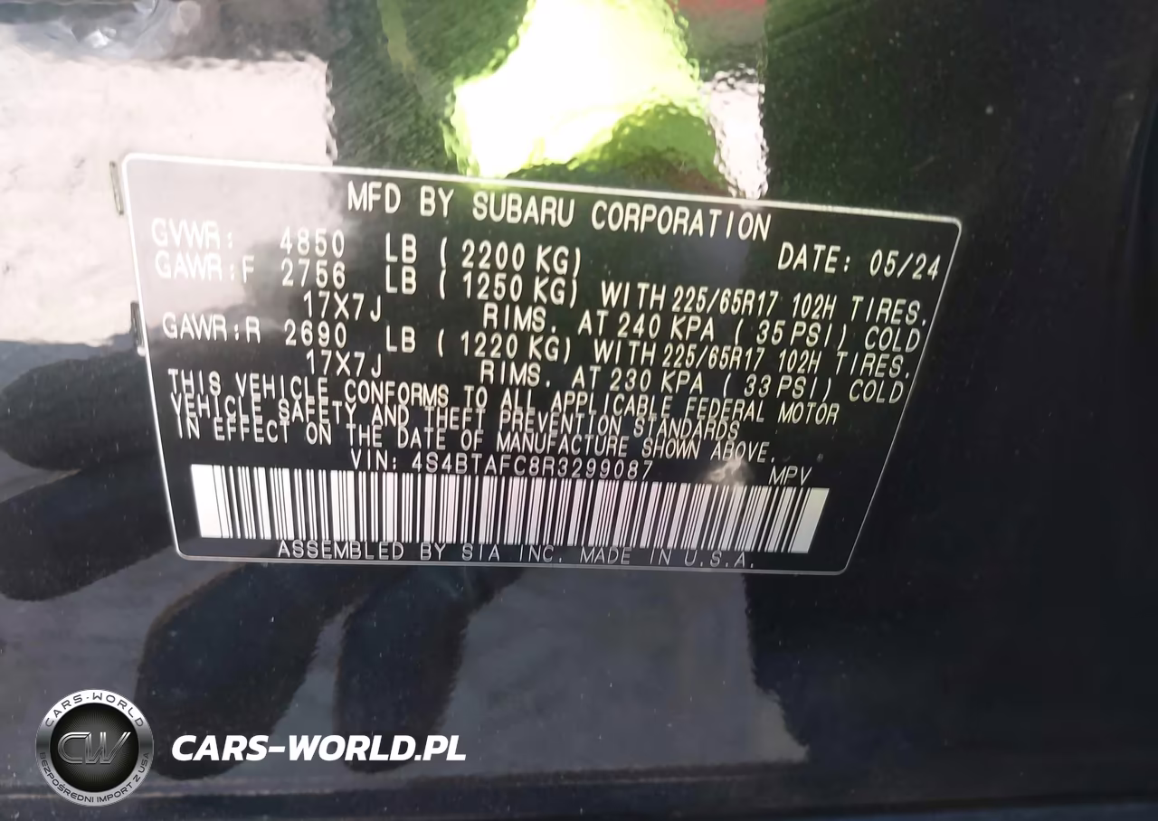 2024 Subaru Outback Premium VIN:4S4BTAFC8R3299087 - 9