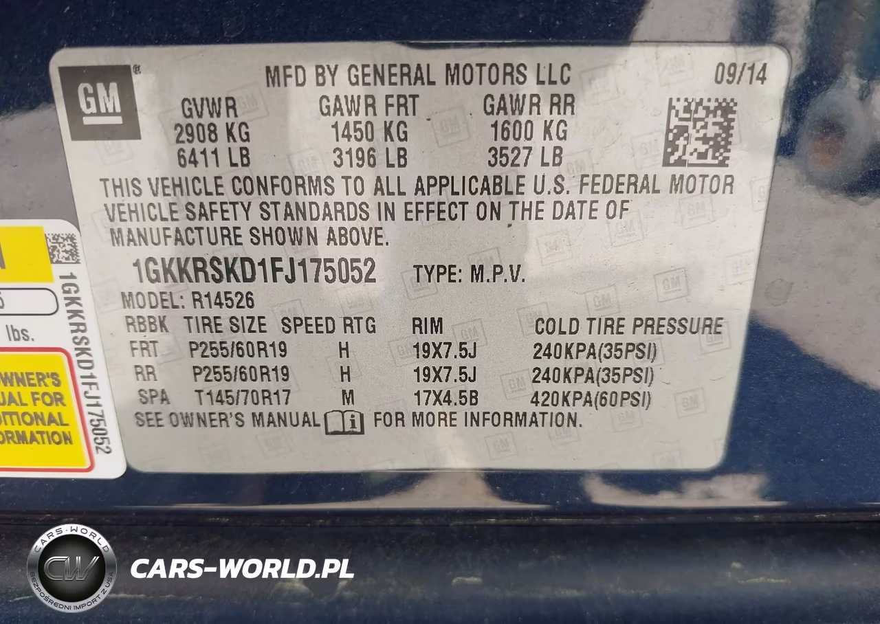 2015 GMC Acadia Slt-2 VIN:1GKKRSKD1FJ175052 - 9