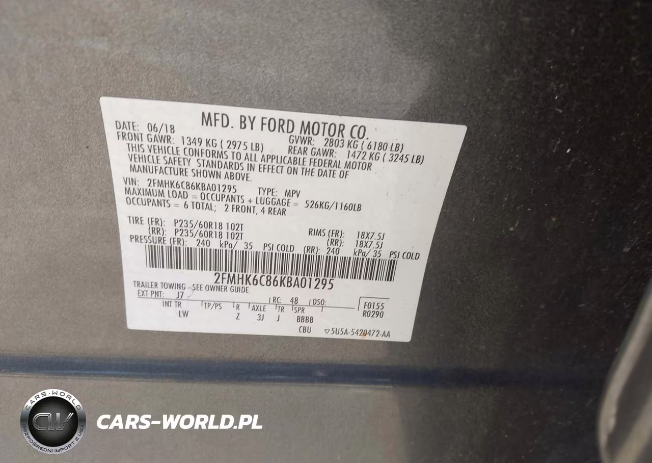 2019 Ford Flex Sel VIN:2FMHK6C86KBA01295 - 9