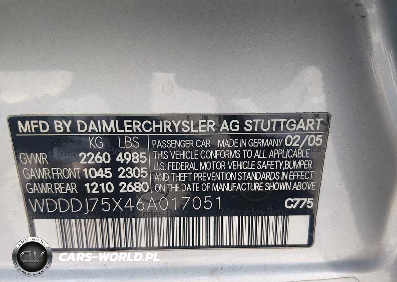 2006 Mercedes-Benz Cls 500 VIN:WDDDJ75X46A017051 - 9