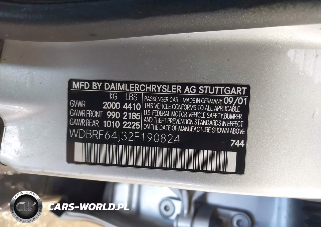 2002 Mercedes-Benz C 320 VIN:WDBRF64J32F190824 - 9