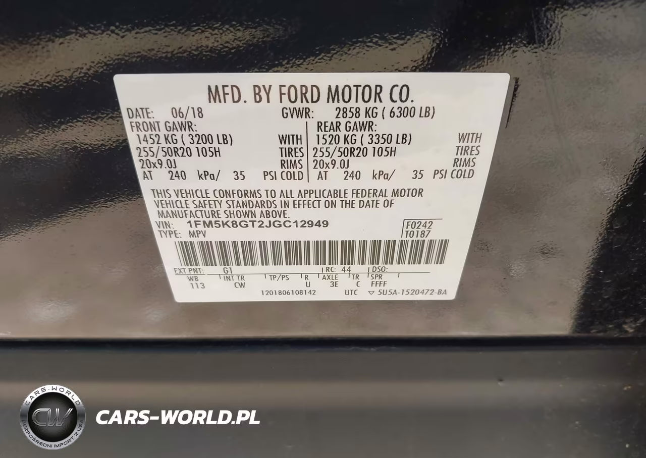 2018 Ford Explorer Sport VIN:1FM5K8GT2JGC12949 - 9