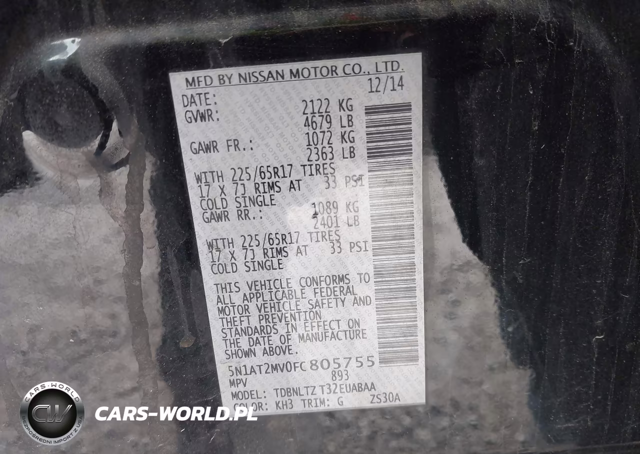 2015 Nissan Rogue Sv VIN:5N1AT2MV0FC805755 - 9