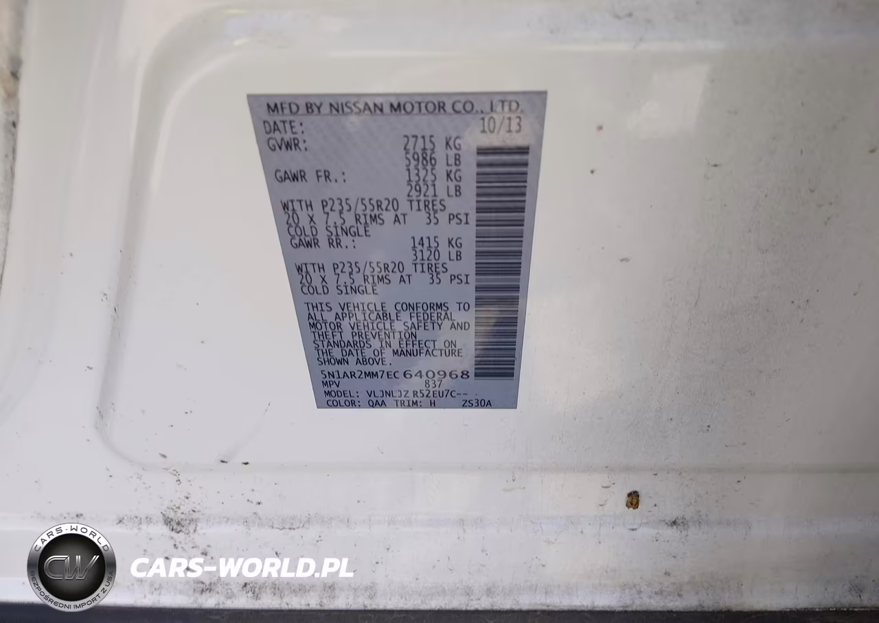 2014 Nissan Pathfinder Platinum VIN:5N1AR2MM7EC640968 - 9