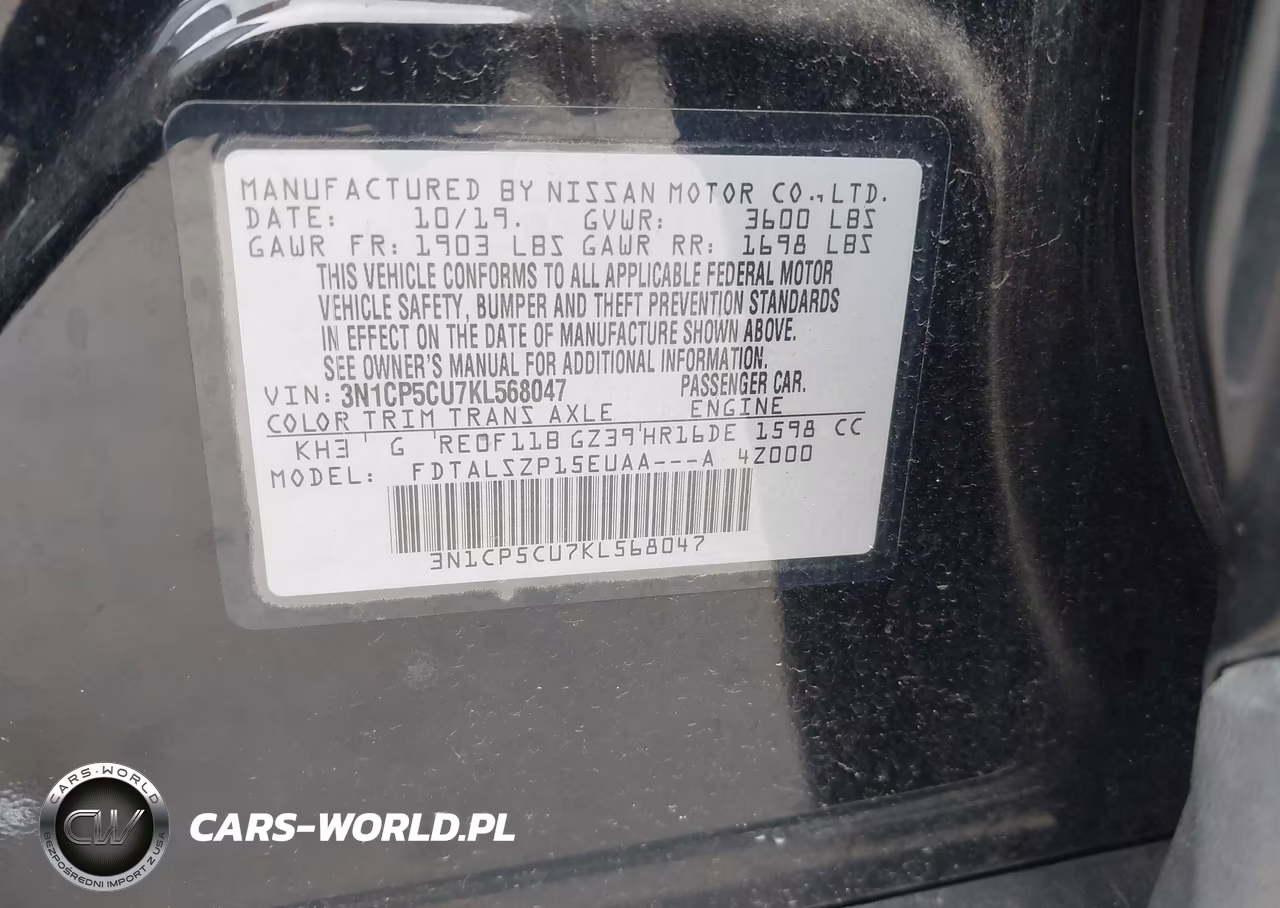 2019 Nissan Kicks Sv VIN:3N1CP5CU7KL568047 - 9
