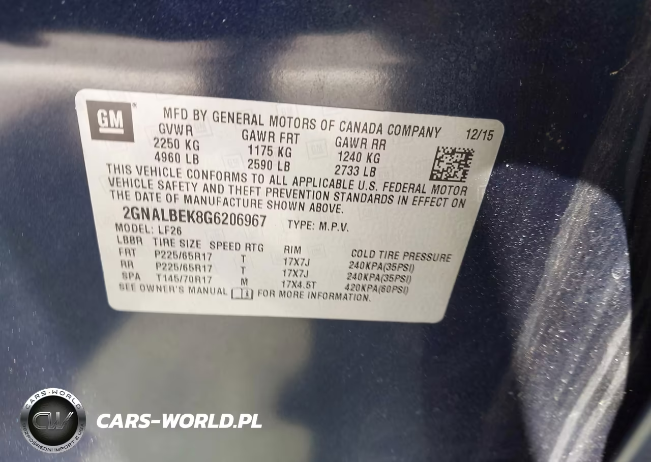 2016 Chevrolet Equinox Ls VIN:2GNALBEK8G6206967 - 9