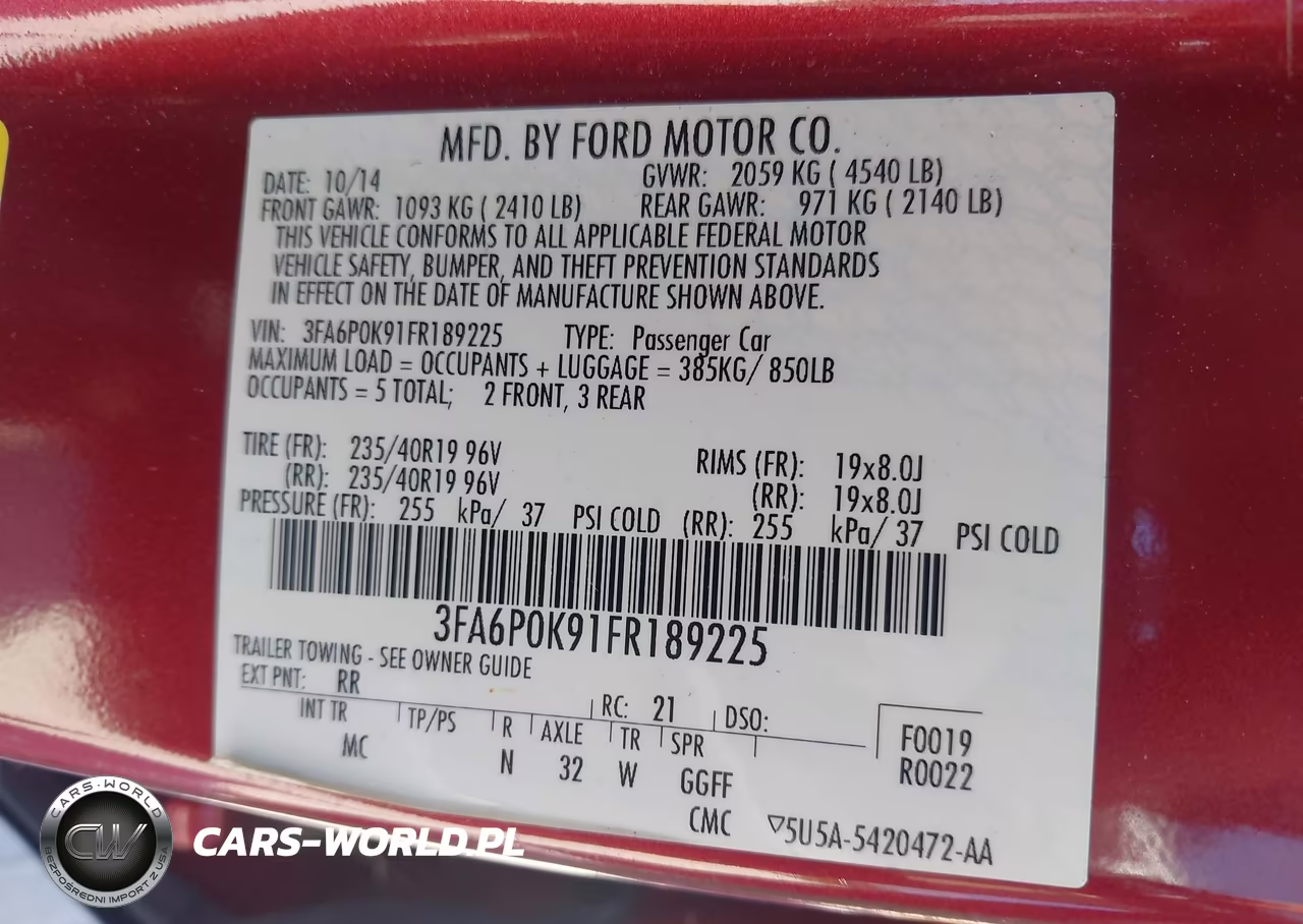 2015 Ford Fusion Titanium VIN:3FA6P0K91FR189225 - 9