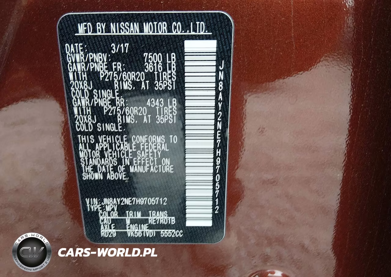 2017 Nissan Armada Platinum VIN:JN8AY2NE7H9705712 - 9