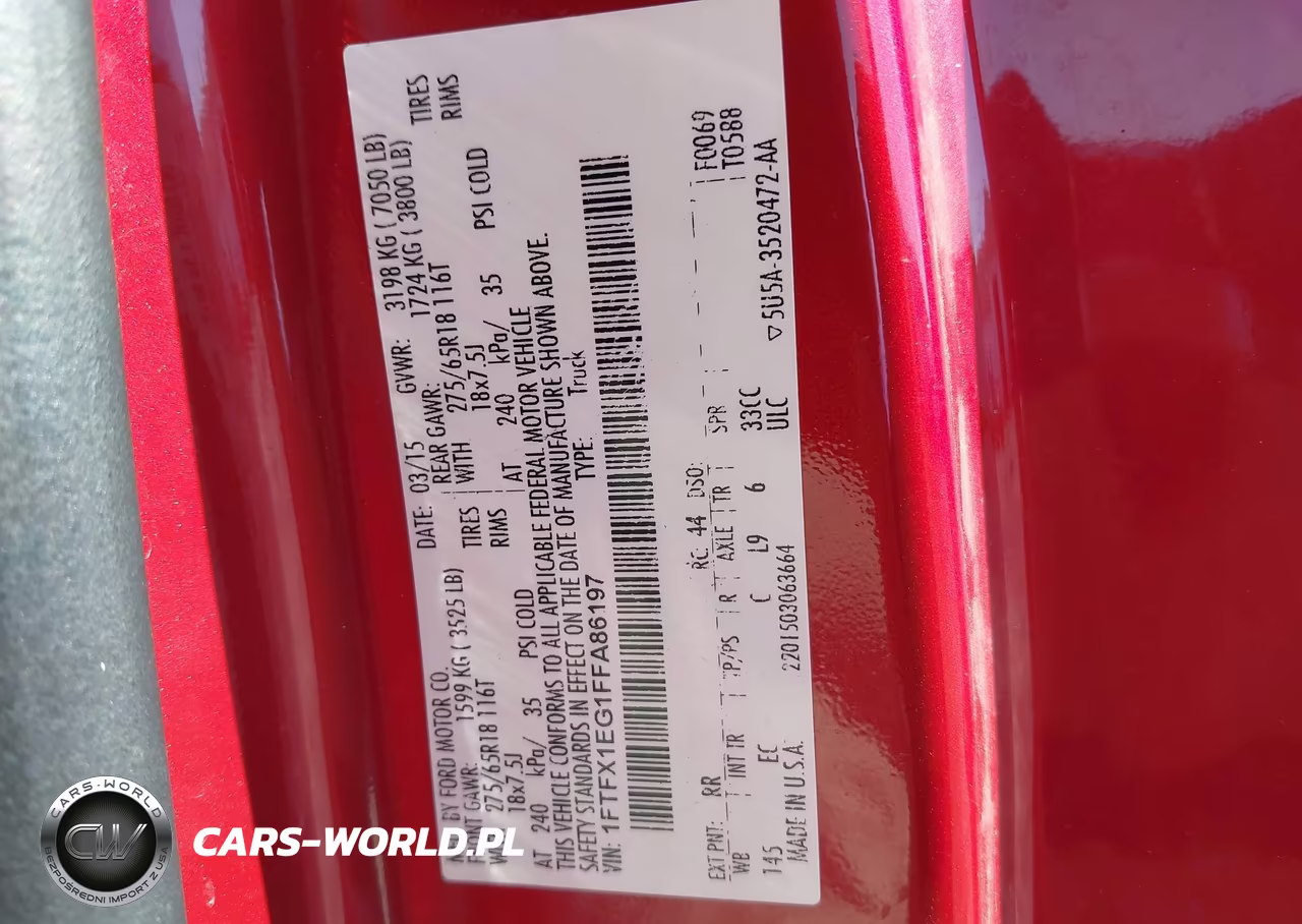 2015 Ford F-150 Lariat VIN:1FTFX1EG1FFA86197 - 9