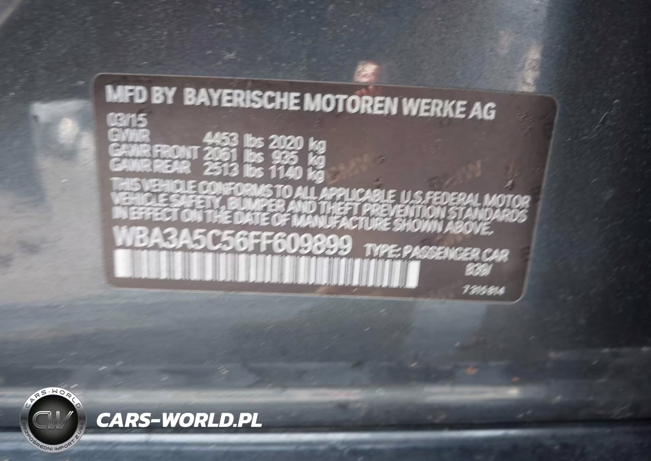 2015 BMW 328I VIN:WBA3A5C56FF609899 - 9