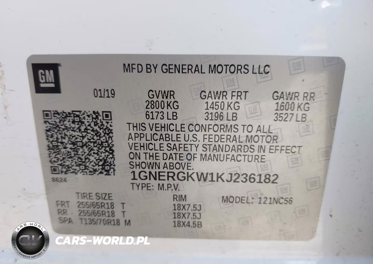 2019 Chevrolet Traverse 1Lt VIN:1GNERGKW1KJ236182 - 9