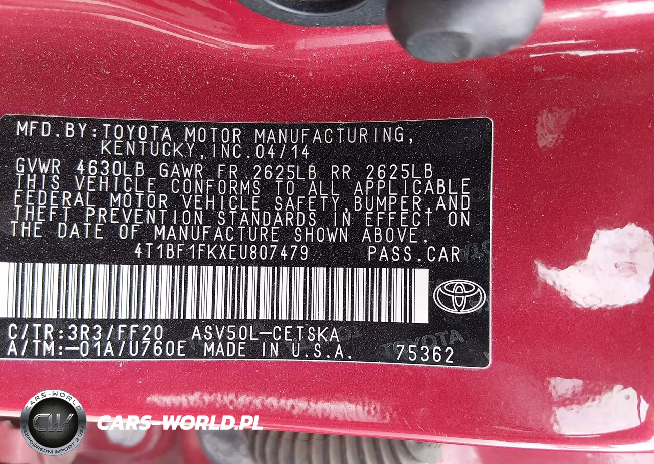 2014 Toyota Camry Se VIN:4T1BF1FKXEU807479 - 9