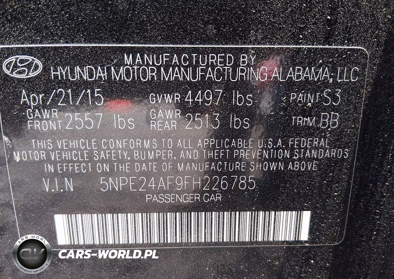 2015 Hyundai Sonata Se VIN:5NPE24AF9FH226785 - 9