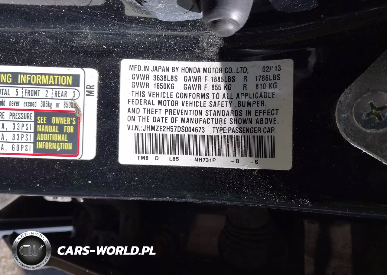 2013 Honda Insight Lx VIN:JHMZE2H57DS004673 - 9