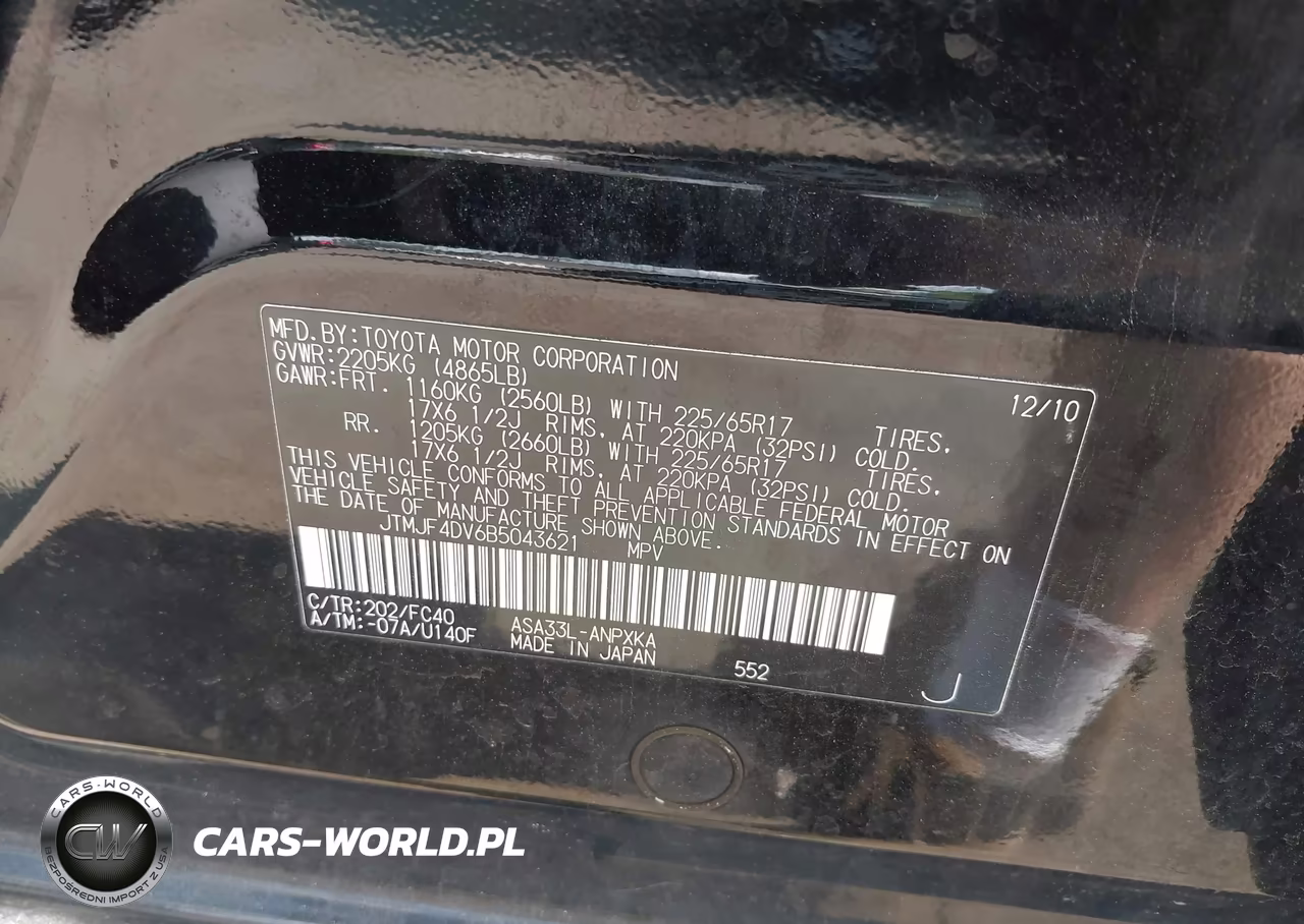 2011 Toyota Rav4 VIN:JTMJF4DV6B5043621 - 9