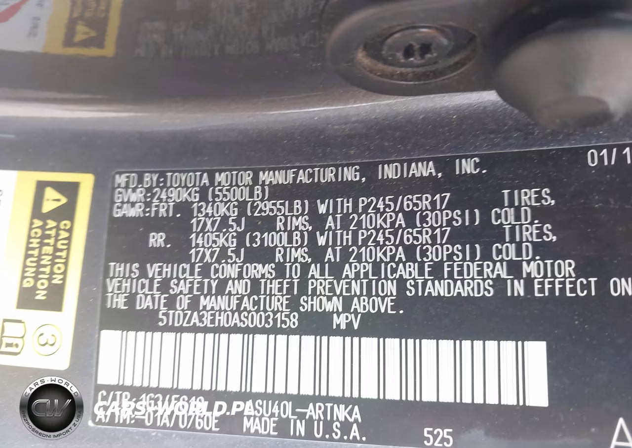 2010 Toyota Highlander VIN:5TDZA3EH0AS003158 - 9