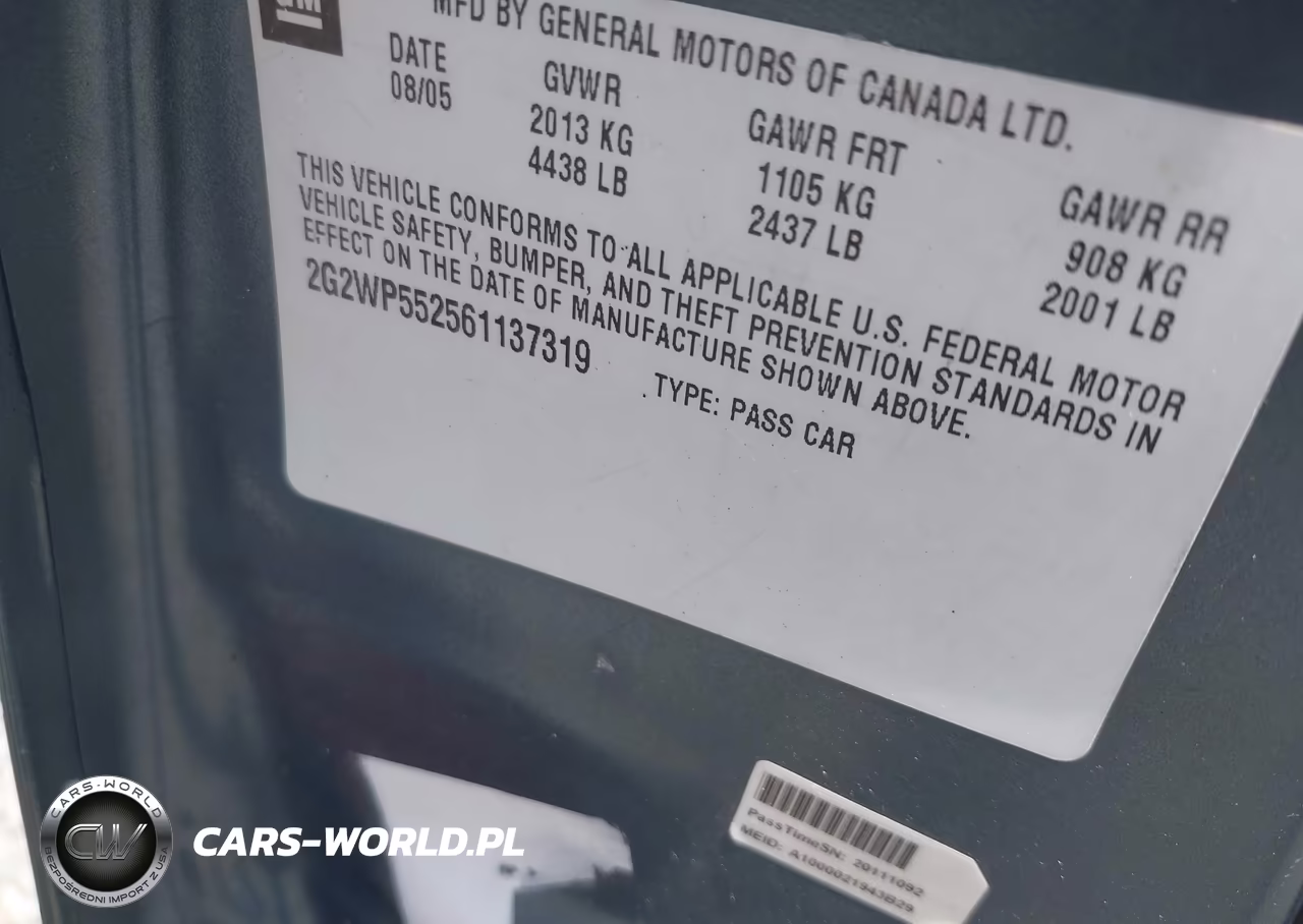 2006 Pontiac Grand Prix VIN:2G2WP552561137319 - 9
