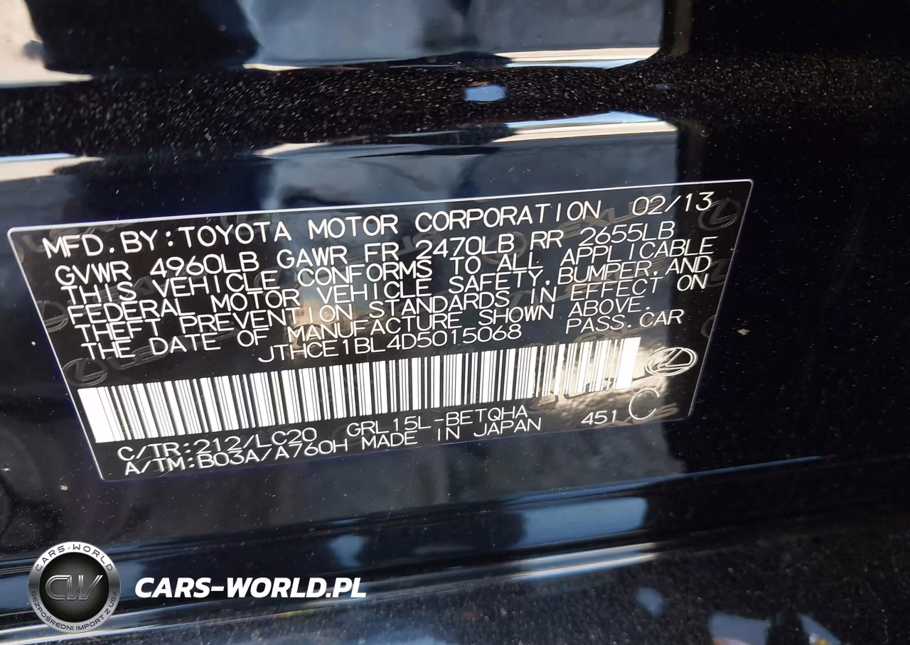 2013 Lexus Gs 350 VIN:JTHCE1BL4D5015068 - 9