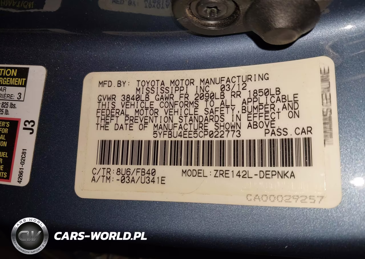 2012 Toyota Corolla Le VIN:5YFBU4EE5CP022773 - 9