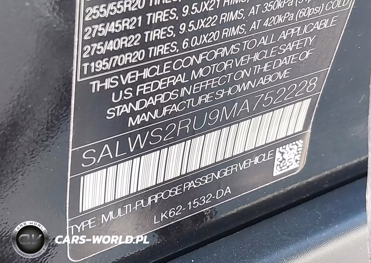 2021 Land Rover Range Rover Sport Hst Mhev VIN:SALWS2RU9MA752228 - 9