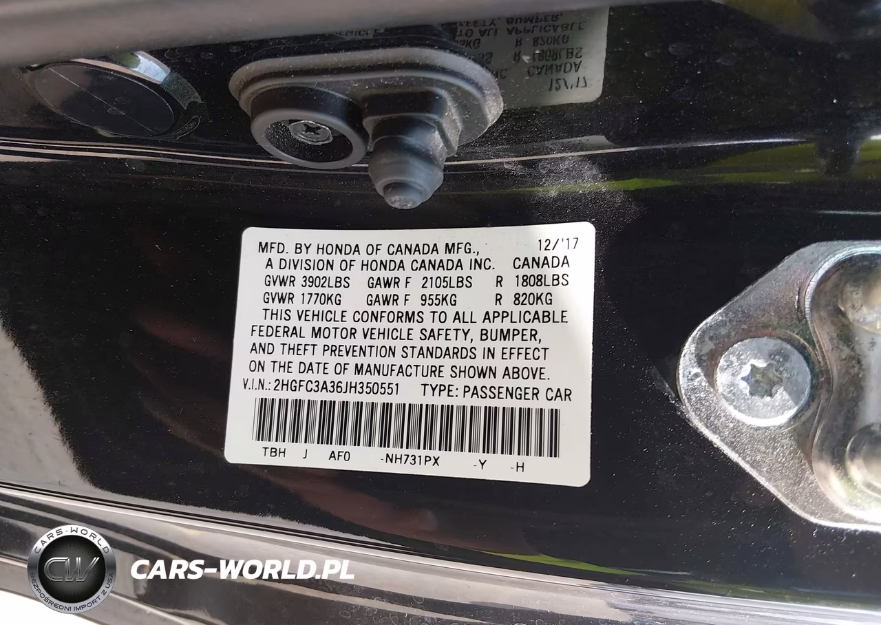 2018 Honda Civic Ex-T VIN:2HGFC3A36JH350551 - 9